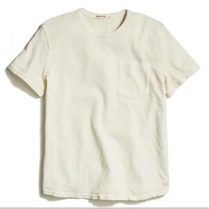 Marine Layer Heavy Slub Pocket Tee Antique Cream Mens Large NWT 100% Cotton